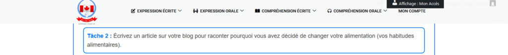 Tâche 1 TCF Expression Écrite