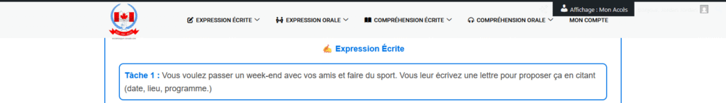 Tâche 1 TCF Expression Écrite
