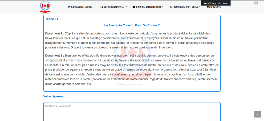 Tâche 3 TCF Expression Écrite